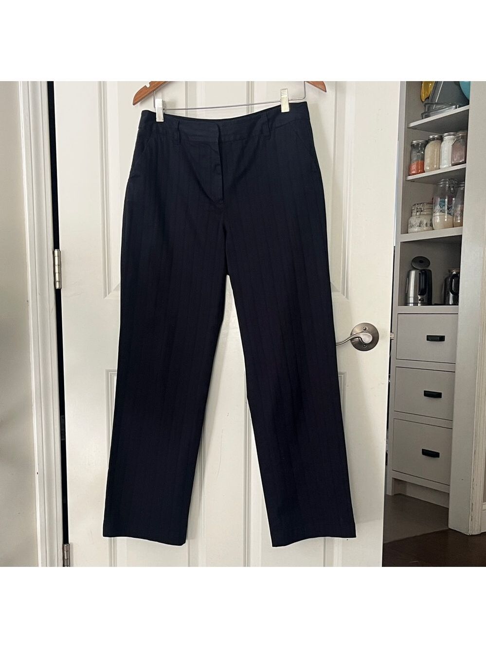 Talbots EUC Navy Blue Wide Leg khaki Pants Sz 10